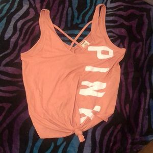 VS Pink Tie in Front tank top